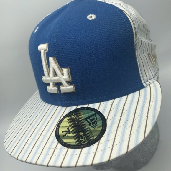 Men's New Era Cap Blue | White Pinstripes LA Dodgers 59FIFTY LIMITED EDITION NWT - Picture 1 of 5